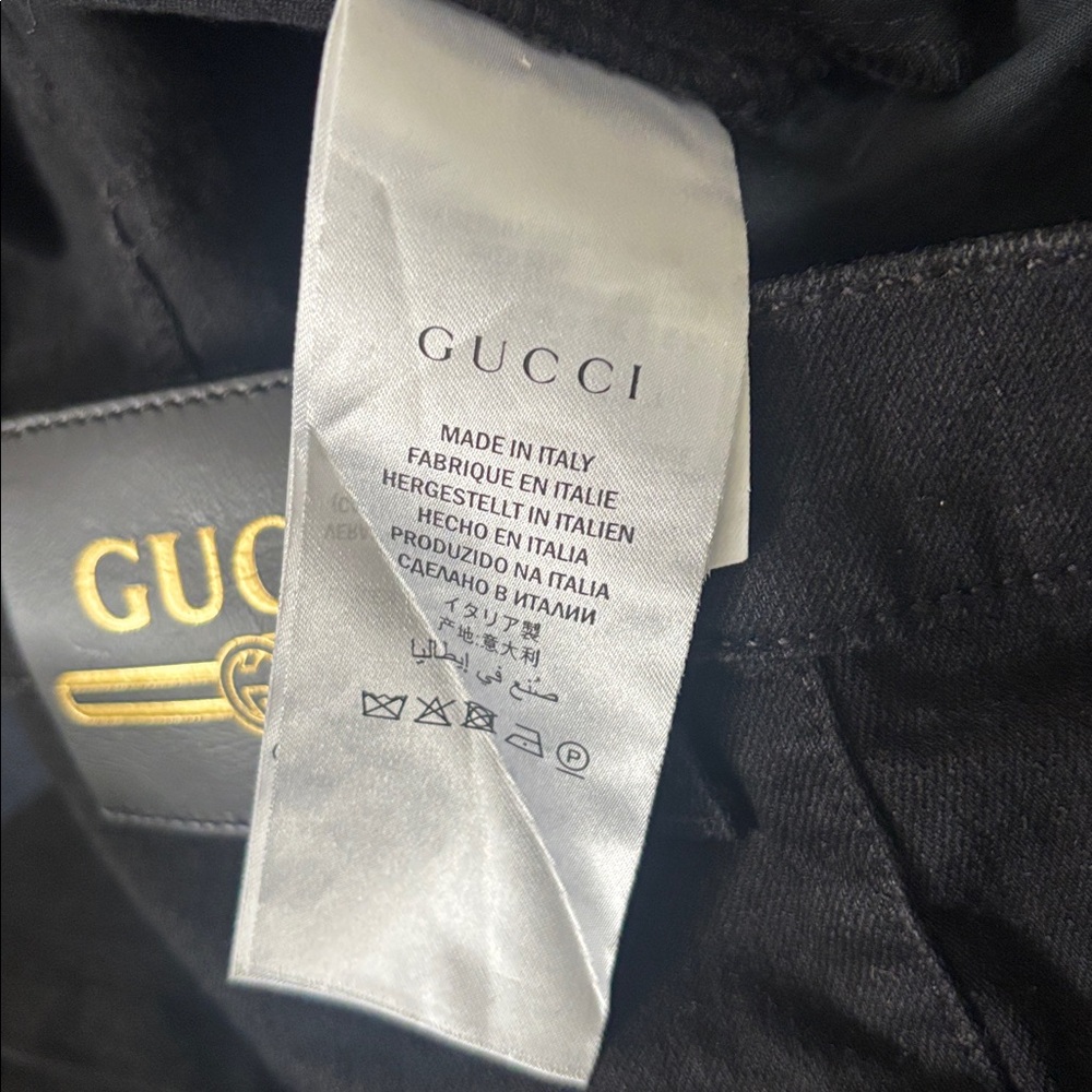 Gucci Black Jeans with Gold Logo - Picture 6 of 14